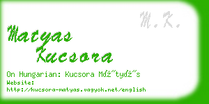 matyas kucsora business card